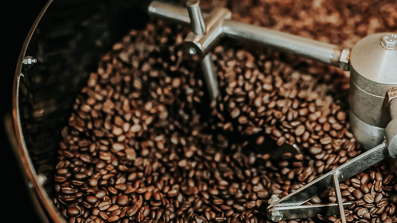 Coffee beans in roastery