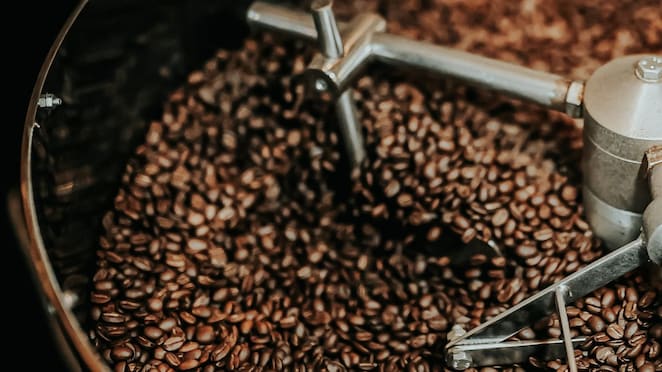 Coffee beans in roastery
