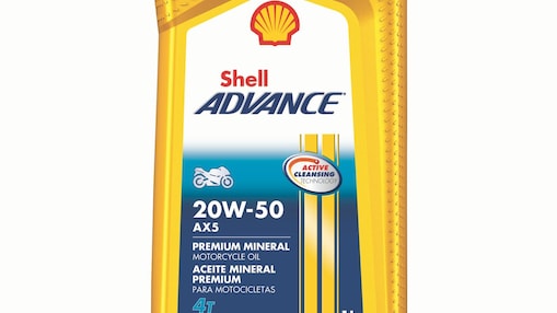 Imagen de embalaje amarilla de Shell Advance Ax5