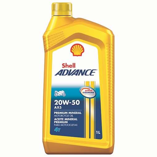 Imagen de embalaje amarilla de Shell Advance Ax5