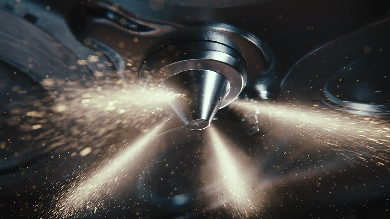 Pieza de coche con efectos brillantes